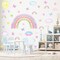 Colorful Rainbow Wall Decals – Watercolor Sun, Clouds, Stars & Butterflies for Girls’ Bedroom & Nursery, 12"x10"